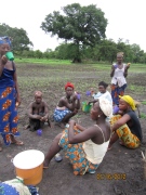 All in good humor: the women of Fode Bayo know how to find joy in even the most strenuous labor.